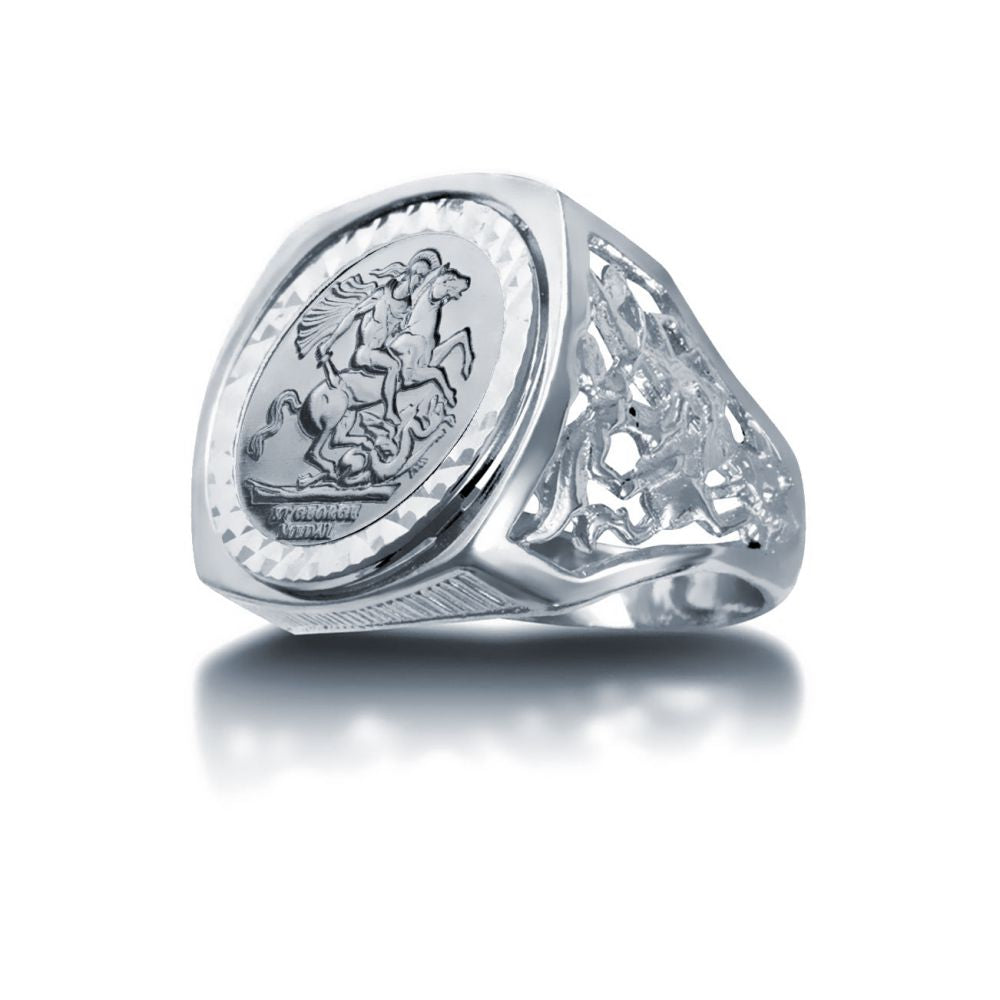 925 Silver Full Sovereign Ring