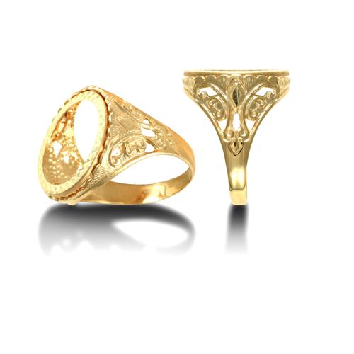 9ct Yellow Gold Full Sovereign Ring