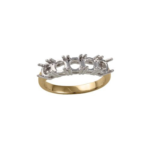 18ct Yellow and White 0.25ct Natural Diamond 5 stone Ring Mount