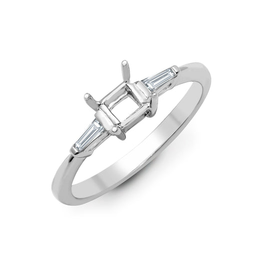 18ct White 0.14ct Natural Diamond Semi Set Ring - Holds 0.75ct