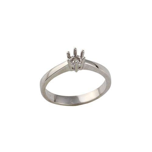 Platinum 0.25ct 4mm Round Solitaire 6 Claw Ring Mount